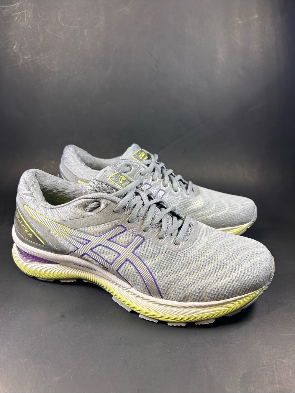ASICS GEL-Nimbus 22 Women’s 10.5 Gray Purple Yellow Running Shoes